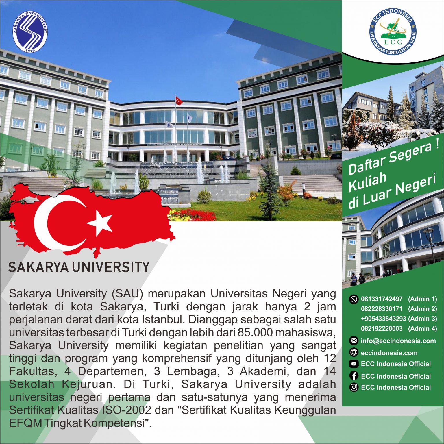 Sakarya University, Turki – ECC Indonesia – ECC Indonesia